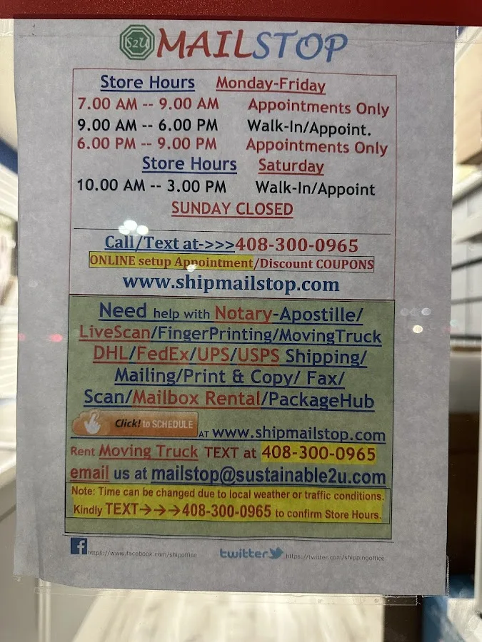 Mail Stop | UPS | USPS | FedEx I Shipping I Packaging I Mailbox Rental | Notary | Apostille | Immigration USCIS Filing | PBC — view 1